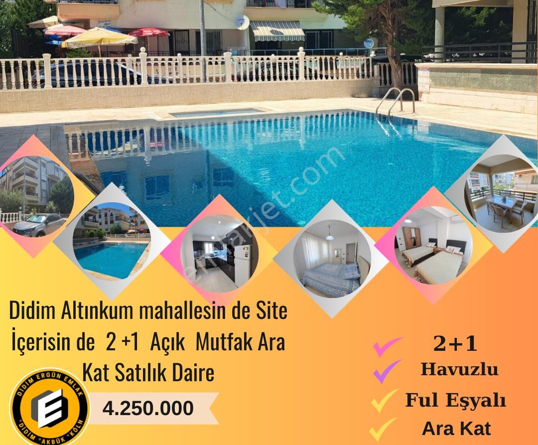 Didim Altınkum Satılık Daire  Didim Altınkum da Mahallesin de 2+1 Ful Eşyalı Havuzlu Site İçerisin  Satılık Daire ( EK : 1125)