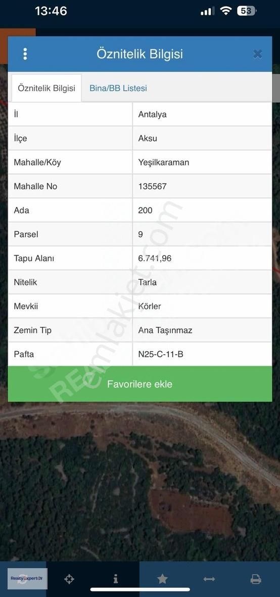 Aksu Yeşilkaraman Satılık Tarla AKSU YEŞİLKARAMAN MÜSTAKİL TAPULU YOL ÜSTÜ 6750 M2 TARLA