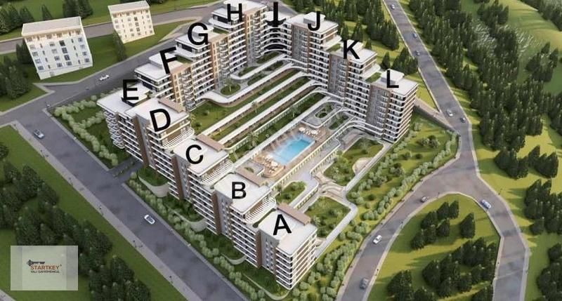 Çiğli İzkent Satılık Daire Çiğli İzkent Murano City Projesi Havuz Peyzaj Cephe 1+1 Satılık