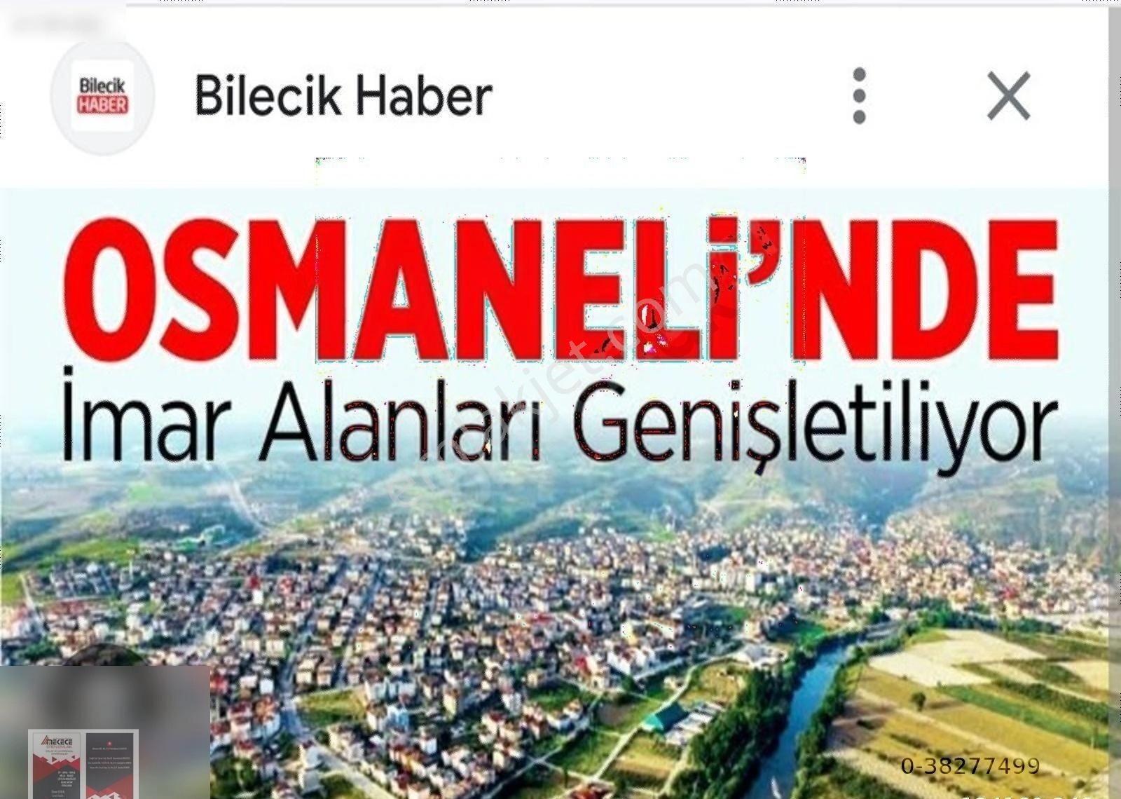 Osmaneli Büyükyenice Köyü Satılık Tarla BİLECİK OSMANELİ BÜYÜKYENİCE 2,006 M2 YOL CEPHE