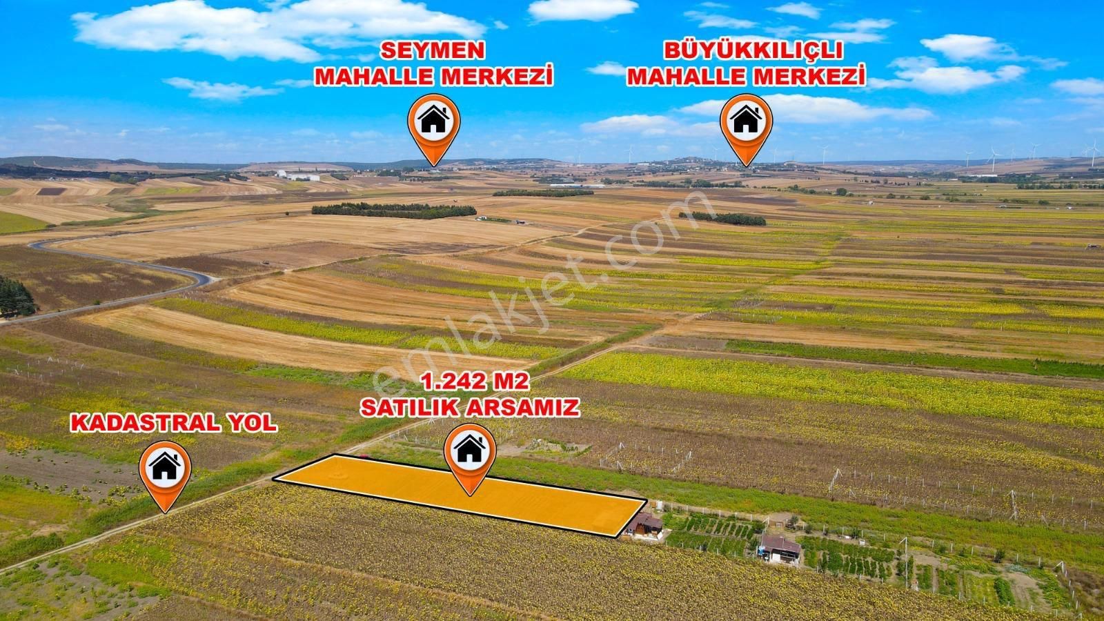 Silivri Seymen Satılık Tarla  SİLİVRİ SEYMEN DE SATILIK 1242  MT TARLA