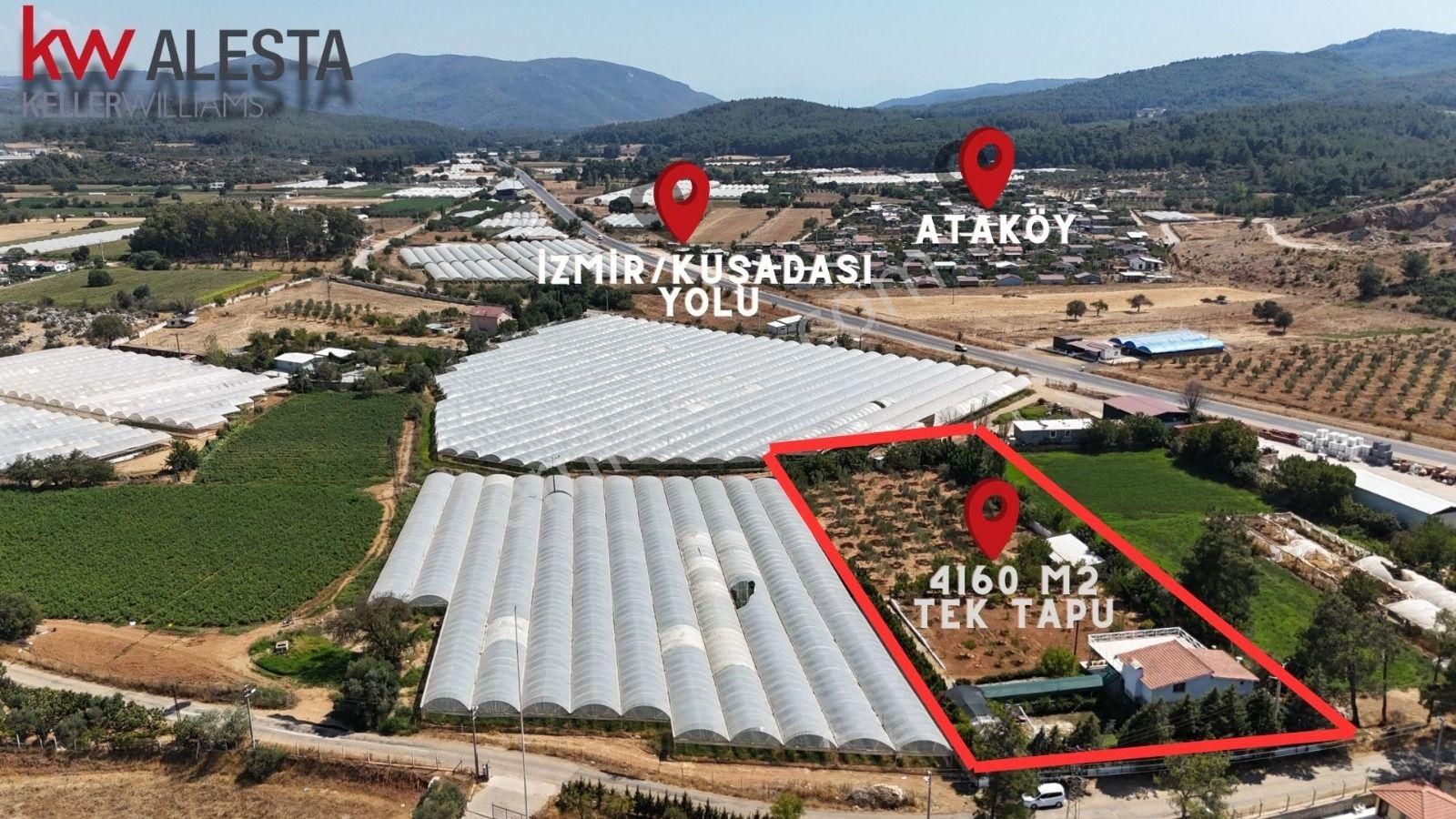 Menderes Ataköy Satılık Müstakil Ev  MENDERES ATAKÖY'DE 4160 m2 ARAZİ İÇERİSİNDE TEK TAPU MÜSTAKİL EV