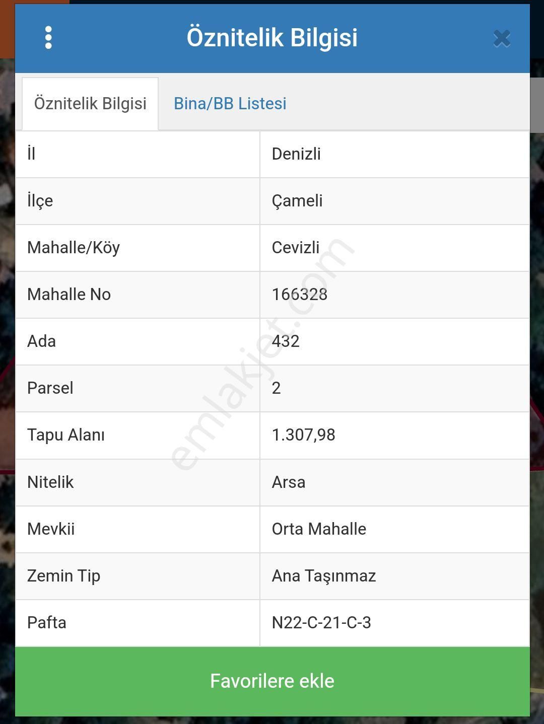 Çameli Cevizli Satılık Konut İmarlı Çameli Cevizli mh 1.307arsa  