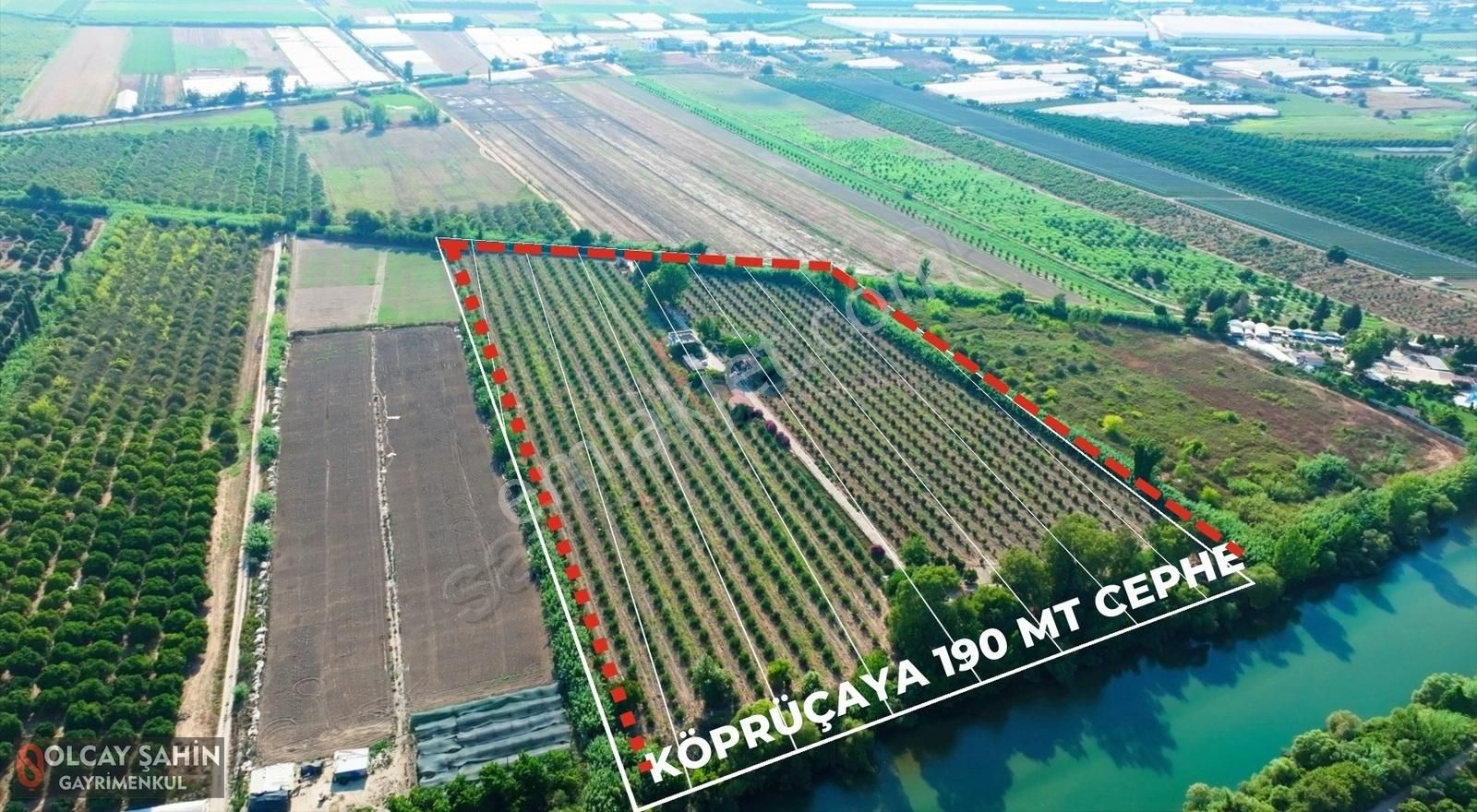 Serik Karadayı Satılık Tarla SERİK KARADAYI BÖLGESİNDE KÖPRÜÇAYA CEPHE 55.000 M2 TARLA