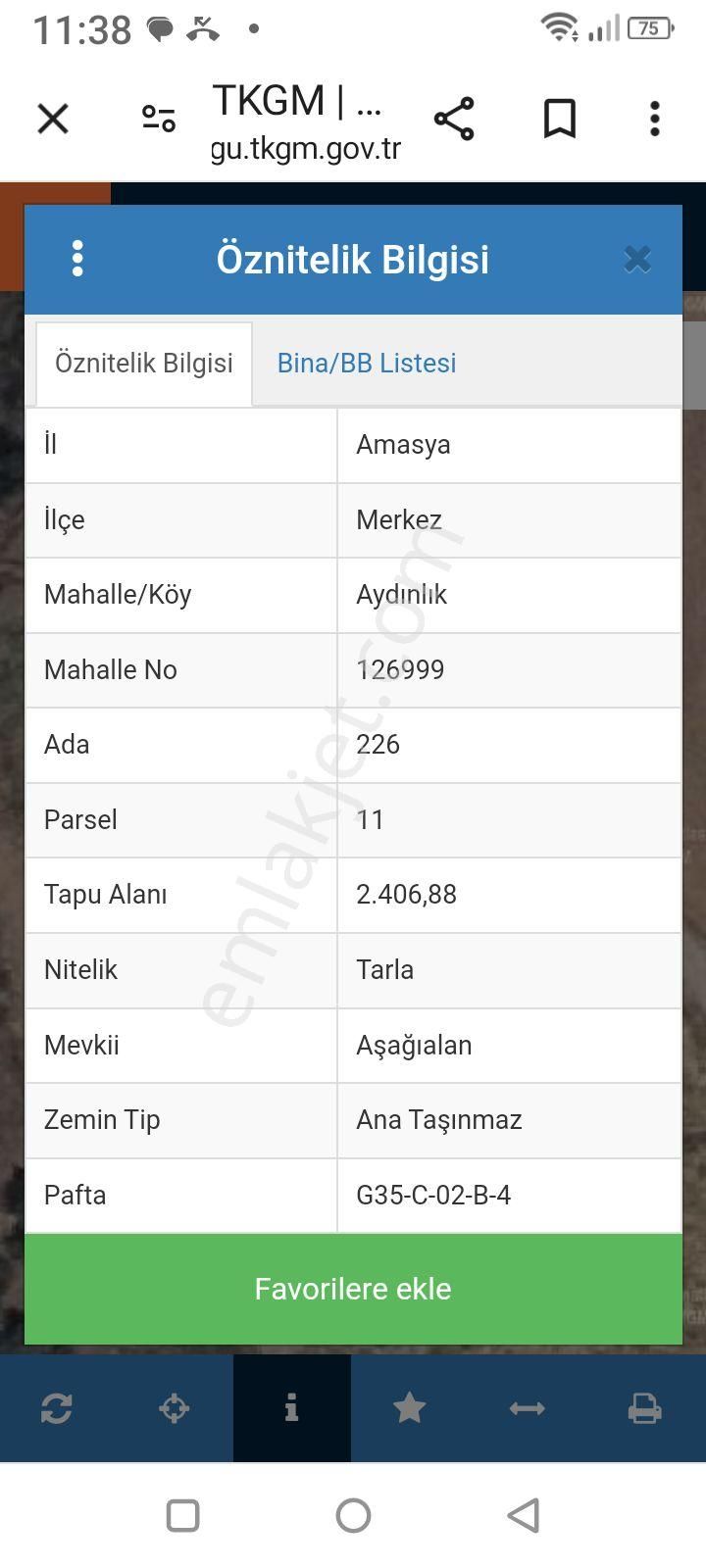 Amasya Merkez Aydınlık Köyü Satılık Bağ & Bahçe AMASYA MERKEZDE AYDINLIK KÖYÜNDE SATILIK BAHÇE