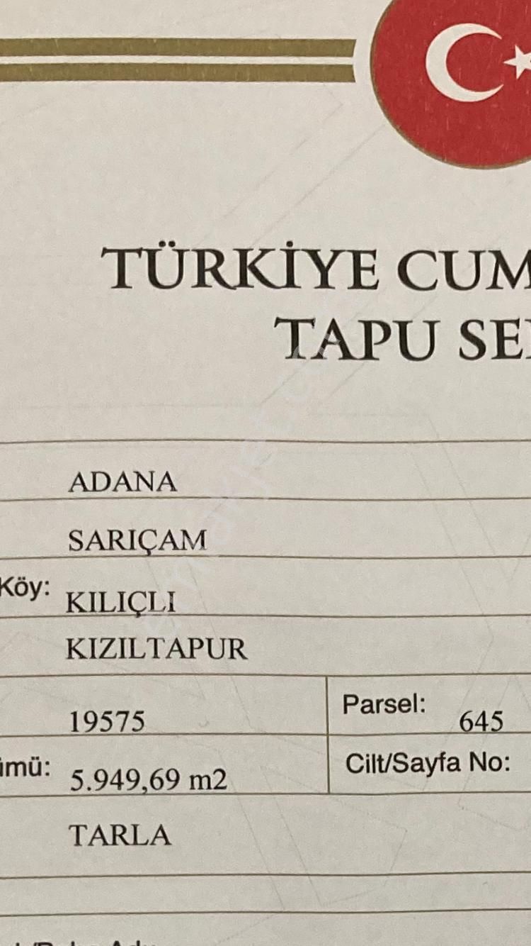 Sarıçam Kılıçlı Satılık Konut İmarlı Adana Sarıçam Kılıçlı Da 2 Adet Arsamız Hisseli Yeri Belli 602 + 602