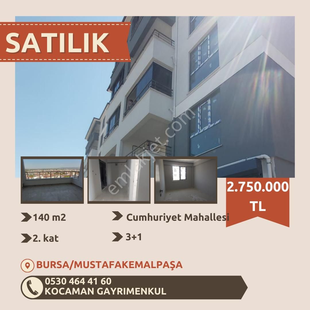 Mustafakemalpaşa Cumhuriyet Satılık Daire  CUMHURİYET MAHALLESİ AÇI KOLEJİ YANI SATILIK DAİRE