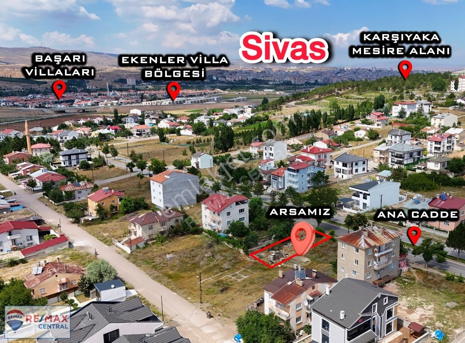 Sivas Merkez Karşıyaka Satılık Konut İmarlı REMAX CENTRAL'DAN KARŞIYAKA'DA 303M2 ANA CEDDEDE 3 KAT MÜSAADELİ