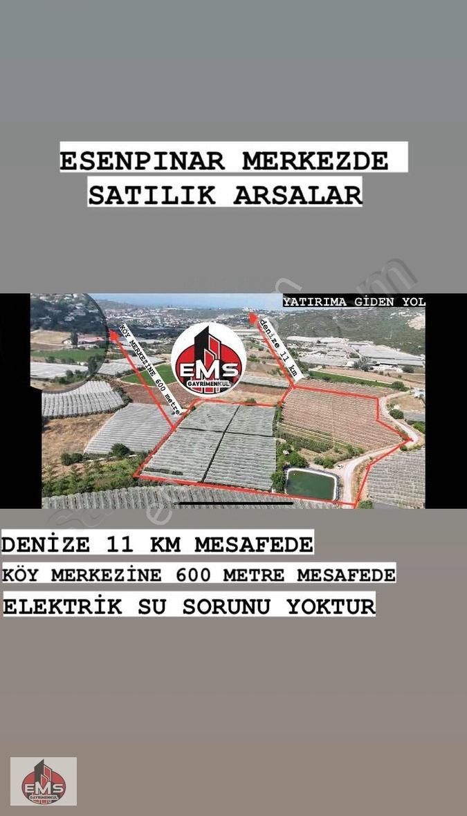 Erdemli Esenpınar Satılık Tarla Erdemli Esenpınar Merkez De Satılık Arsalar