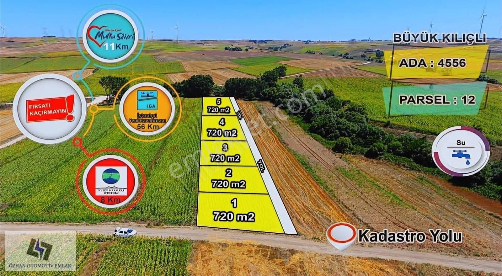 Silivri Büyük Kılıçlı Satılık Tarla SİLİVRİ BÜYÜKKILIÇLIDA 720 M2 PARSELLER ETRAFI ÇEVRİLİ