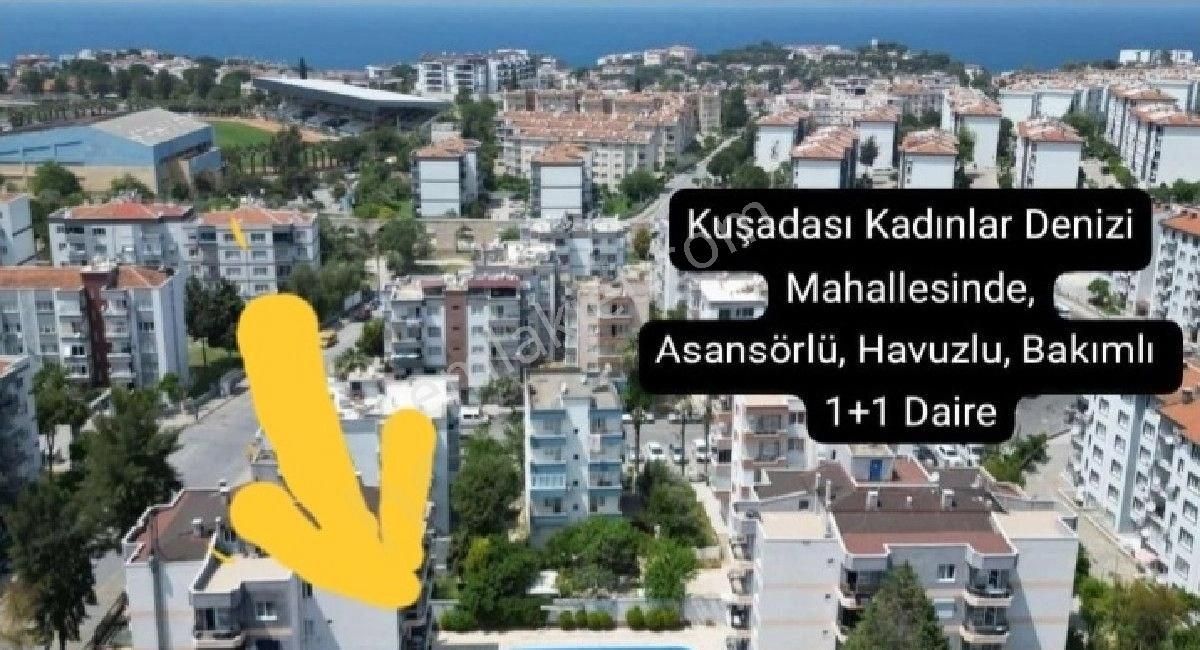 Kuşadası Hacıfeyzullah Satılık Daire AYDIN KUŞADASI KADINLAR DENIZINDE EŞYALI HAVUZLU CADDE KONUMLU 1+1 DAIRE