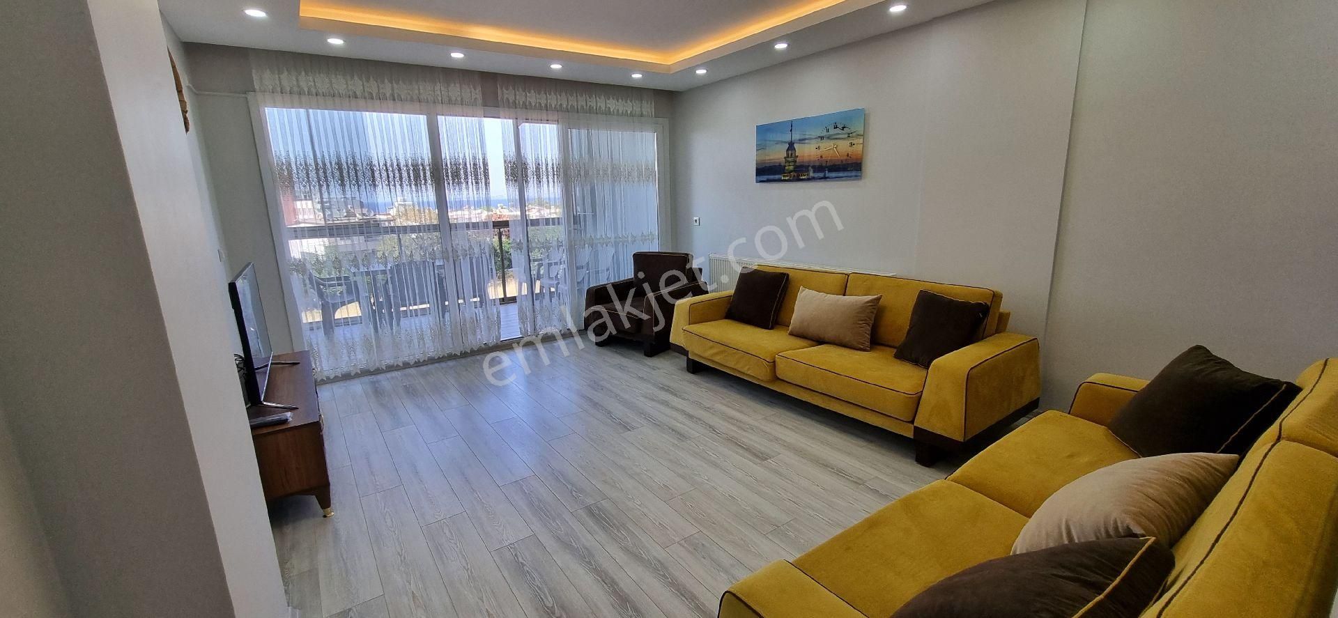 Kuşadası Güzelçamlı Kiralık Daire 3+1 Eşyalı Ful Deniz Manzaralı Merkezi Isıtma Sistemli Daire