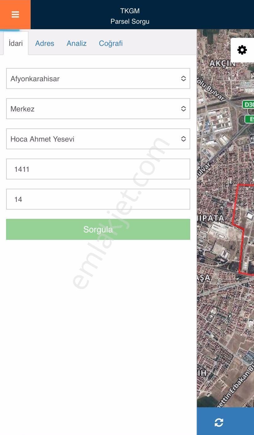 Afyonkarahisar Merkez Hoca Ahmet Yesevi Satılık Konut İmarlı Hoca Ahmet Yesevi Mahallesinde Satılık Arsa 