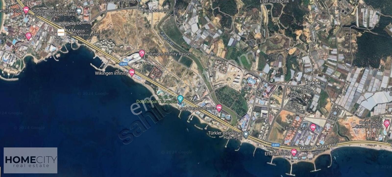 Alanya Türkler Satılık Turizm İmarlı Alanya Türkler 50.000m2 Denize Sıfır Eşsiz Konum,konut+turizm