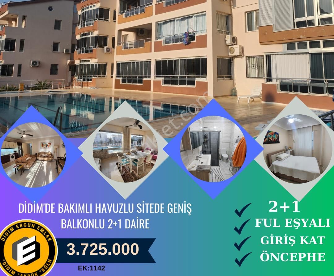 Didim Hisar Satılık Daire DİDİM'DE BAKIMLI HAEDE GENİŞ BALKONLU 2+1 DAİRE (EK : 1142)