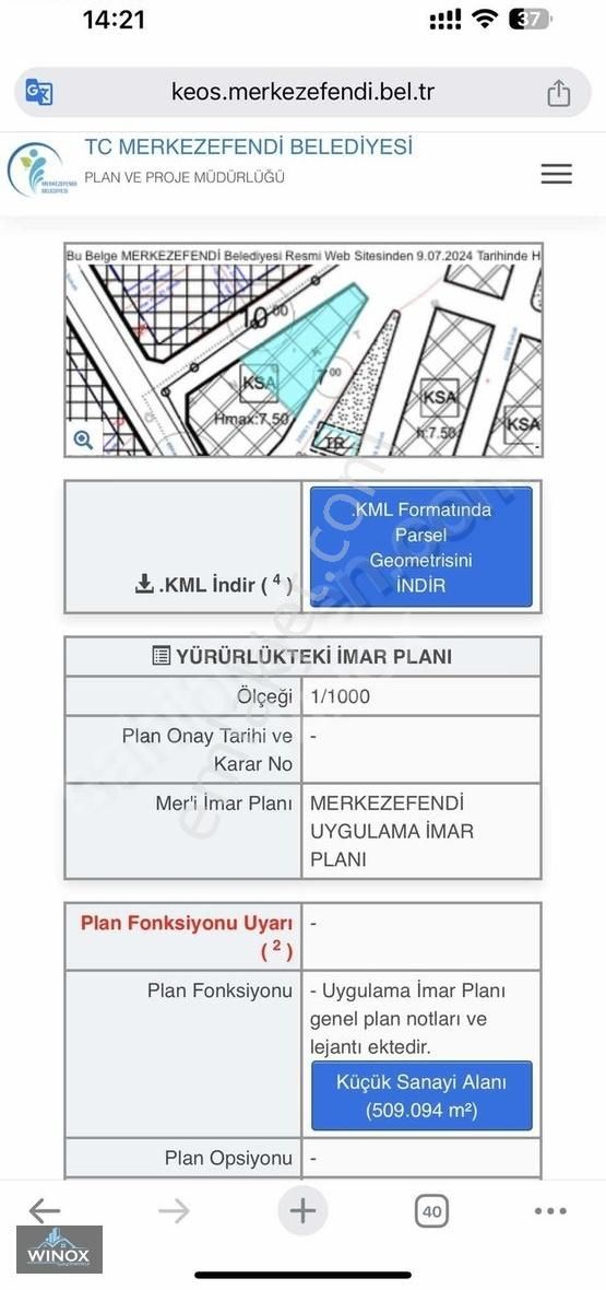 Merkezefendi Sümer Satılık Sanayi İmarlı 3.sanayide Satılık Arsa