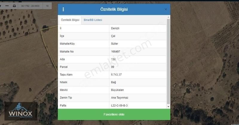 Çal Süller Satılık Bağ & Bahçe Denizli Çal Satılık Arazi Fırsatı 6.743 m2