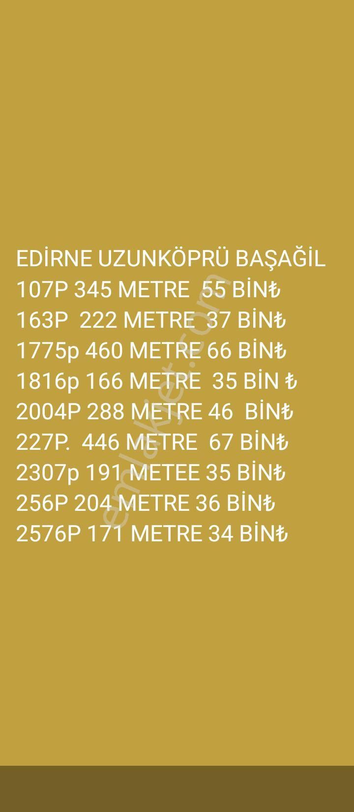 Uzunköprü Başağıl Köyü Satılık Tarla Edirne Uzunköprü Başağil Uygun Arsalar