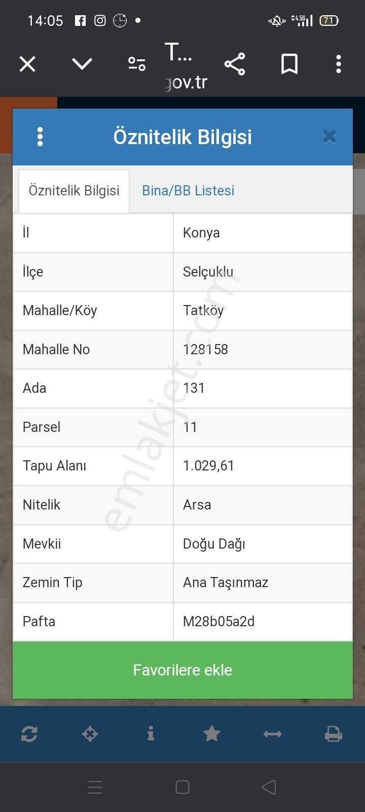 Selçuklu Tatköy Satılık Konut İmarlı Tatköy Doğu Dağında