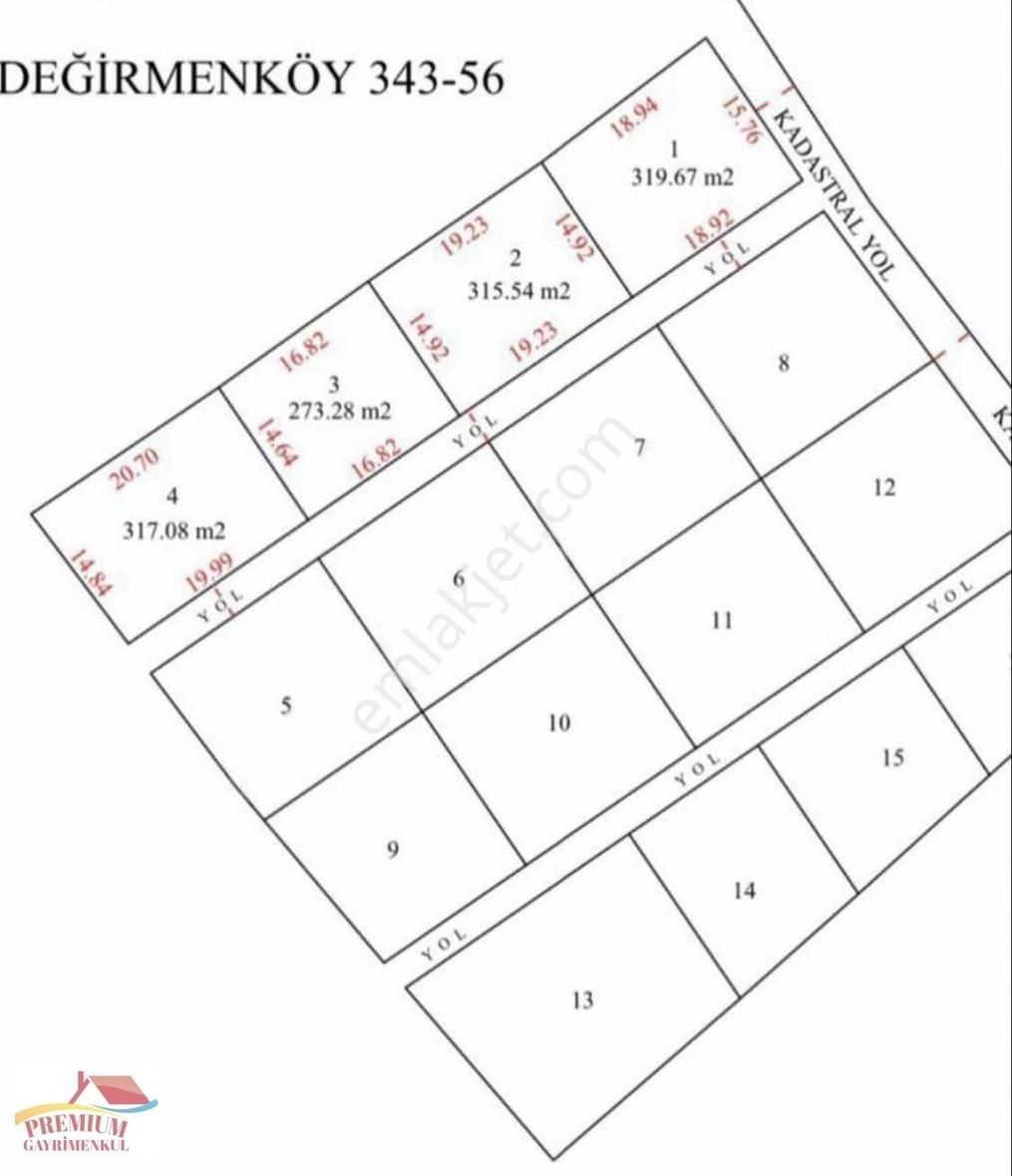 Silivri Değirmenköy İsmetpaşa Satılık Tarla SİLİVRİ DEĞİRMENKÖYDE 275m2 SATILIK TARLA