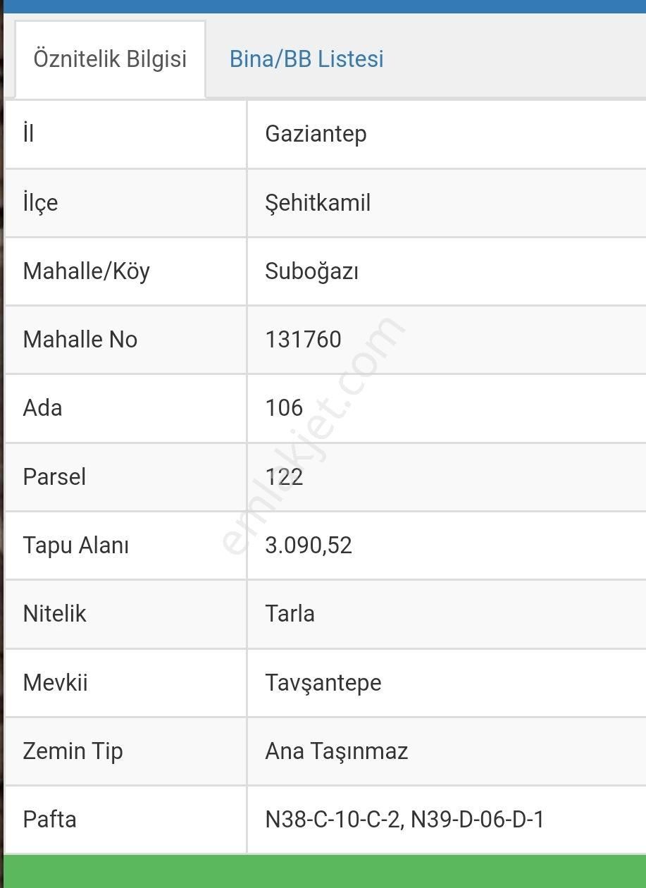 Şehitkamil Suboğaz Satılık Tarla Bİ'EV GAYRİMENKULDEN SUBOĞAZI'NDA FIRSAT ARAZİ