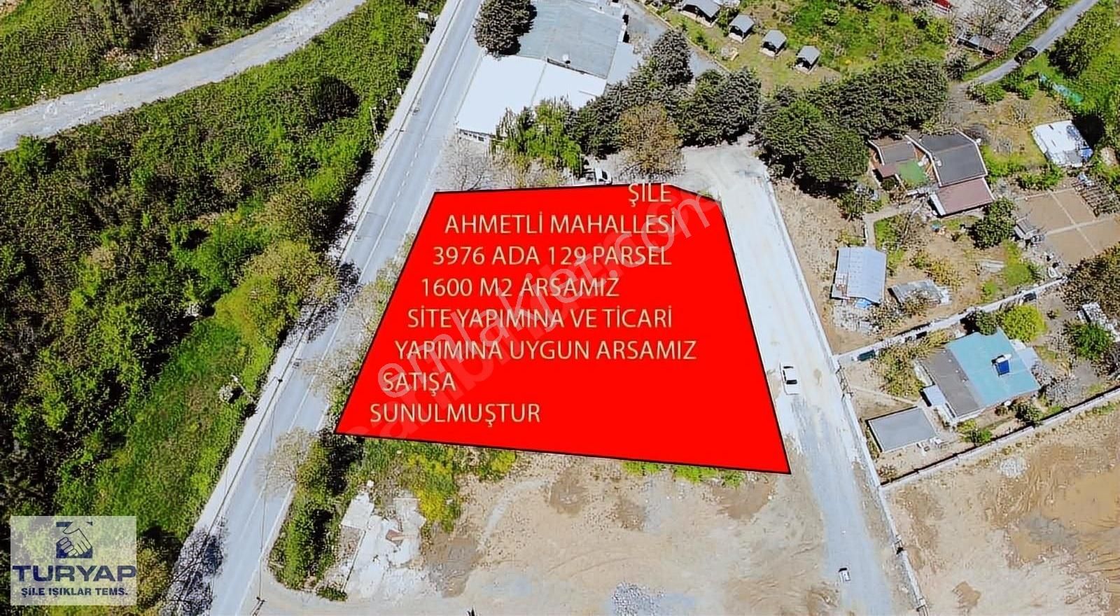 İstanbul Şile Satılık Ticari İmarlı ŞİLE AHMETLİ CADDESİNE CEPHELİ TİCARİ 1600 m2 İMARLI KÖŞE ARSA.