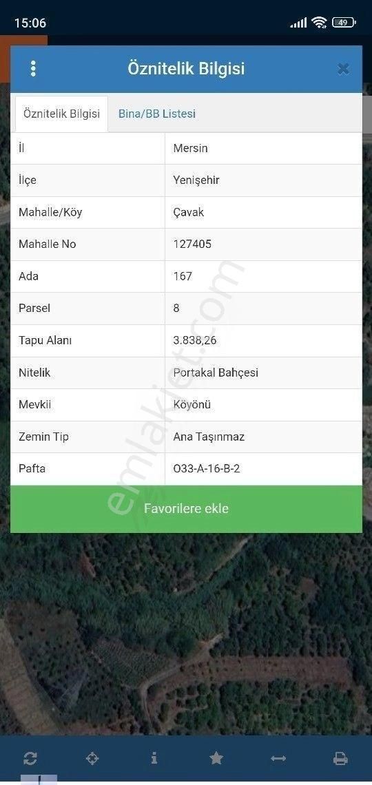 Yenişehir Çavak Satılık Bağ & Bahçe KACMAZ FIRSAT ÇAVAKTA PORTAKAL NAR BAHÇESİ