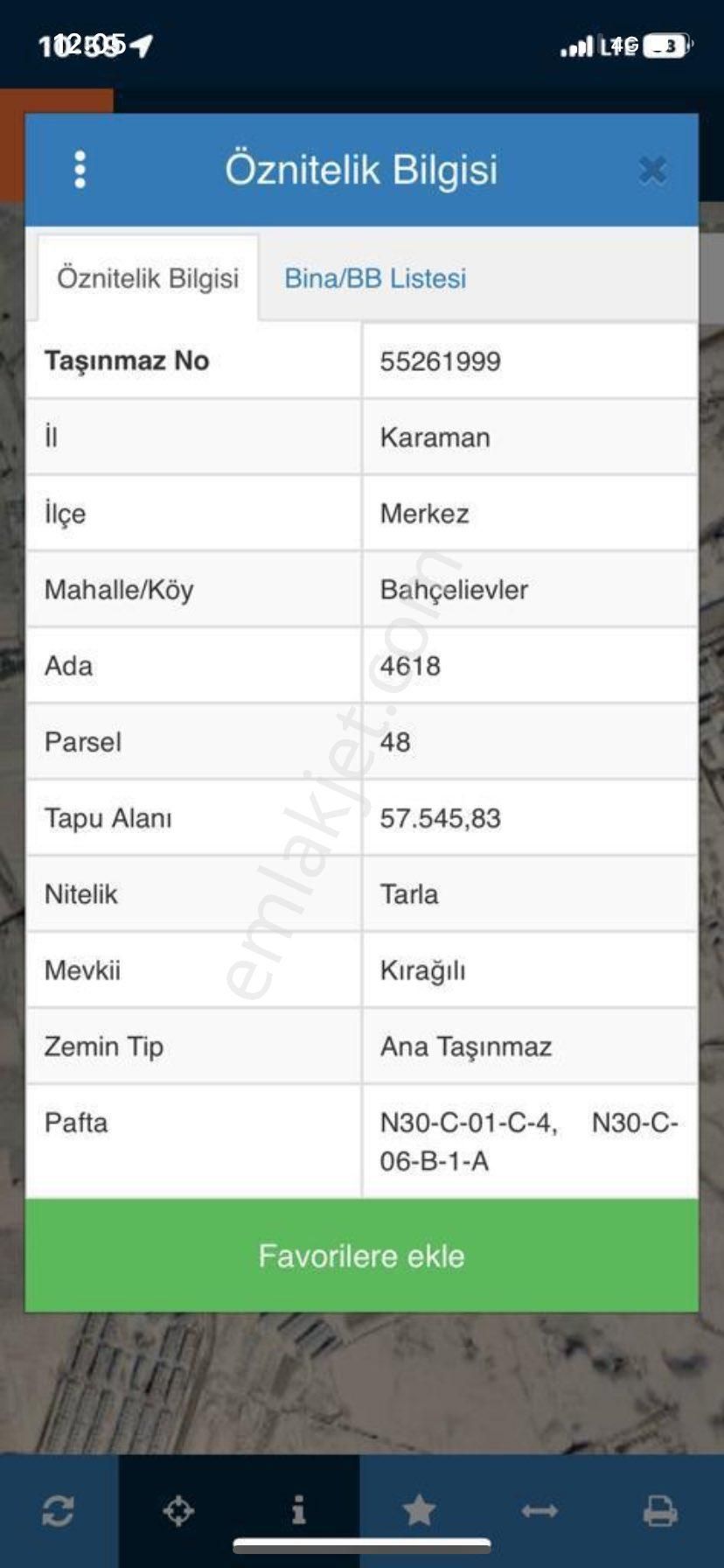 Karaman Merkez Bahçelievler Satılık Tarla FIRSAT TARLA TEK TAPU 57.545.83 METRE KARE ÇEVRE YOLUNA 1 PARSEL ARKADA SATILIK TARLA