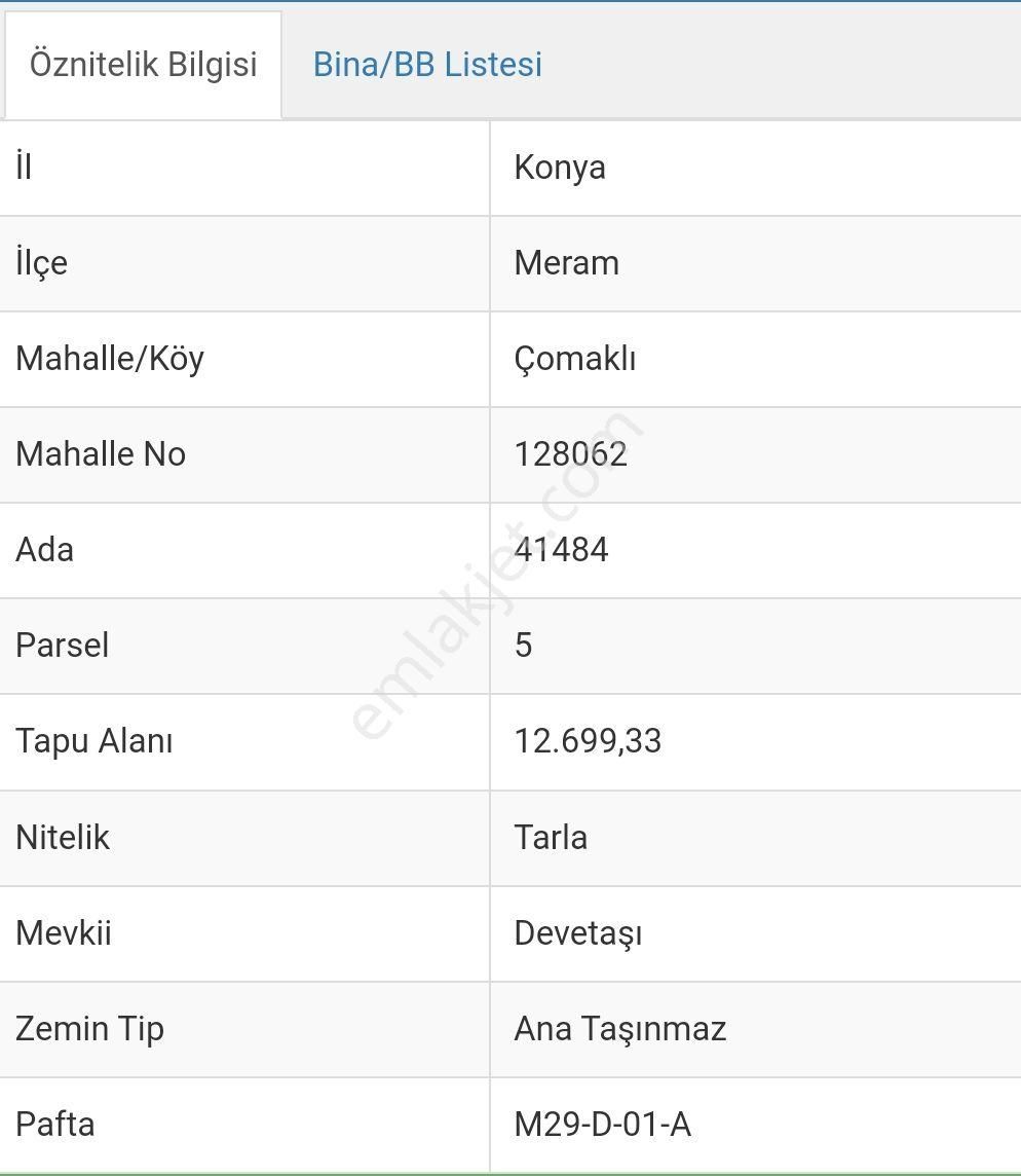 Karatay Karaaslandede Satılık Tarla MERAM ÇOMAKLI'DA 32.150 M² MÜSTAKİL TARLA