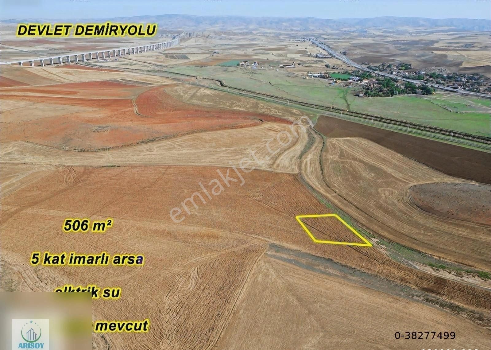 Delice Çerikli Bld. (Merkez) Satılık Konut İmarlı ARISOYDAN KIRIKKALE DELİCE ÇERİKLİ 5 KAT İMARLI 506m² ARSA KÖŞE