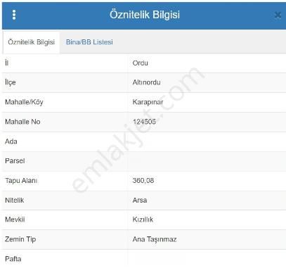 Altınordu Karapınar Kat Karşılığı Konut+Ticaret Alanı Ordu  Karapınar Mahallesi'nde Kat Karşılığı Ticari Konut İmarlı Arsa - BFG Yapı Gayrimenkul'den!