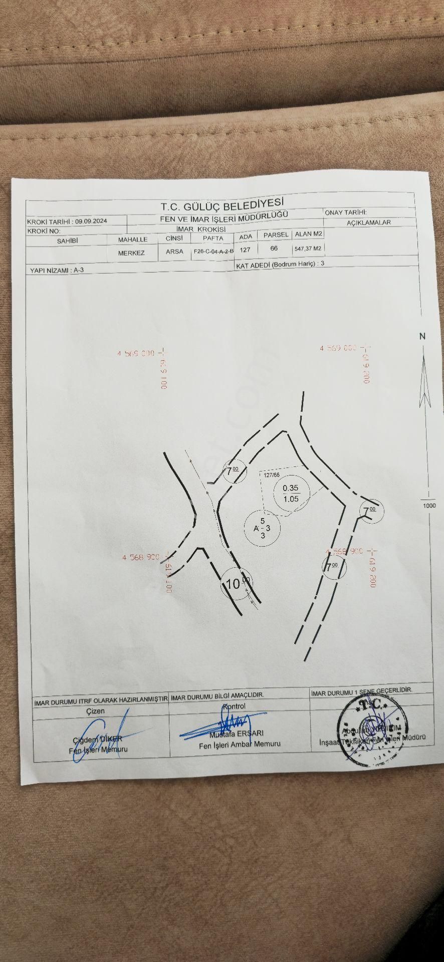 Ereğli Gülüç Bld. (Merkez) Satılık Konut İmarlı İmara açık arsa