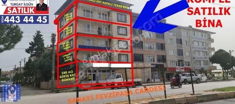 Mustafakemalpaşa Cumhuriyet Satılık Bina M.K.PAŞA FEVZİPAŞA CD. ANA CADDE KÖŞE 279m2 ARSA LI KOMPLE BİNA