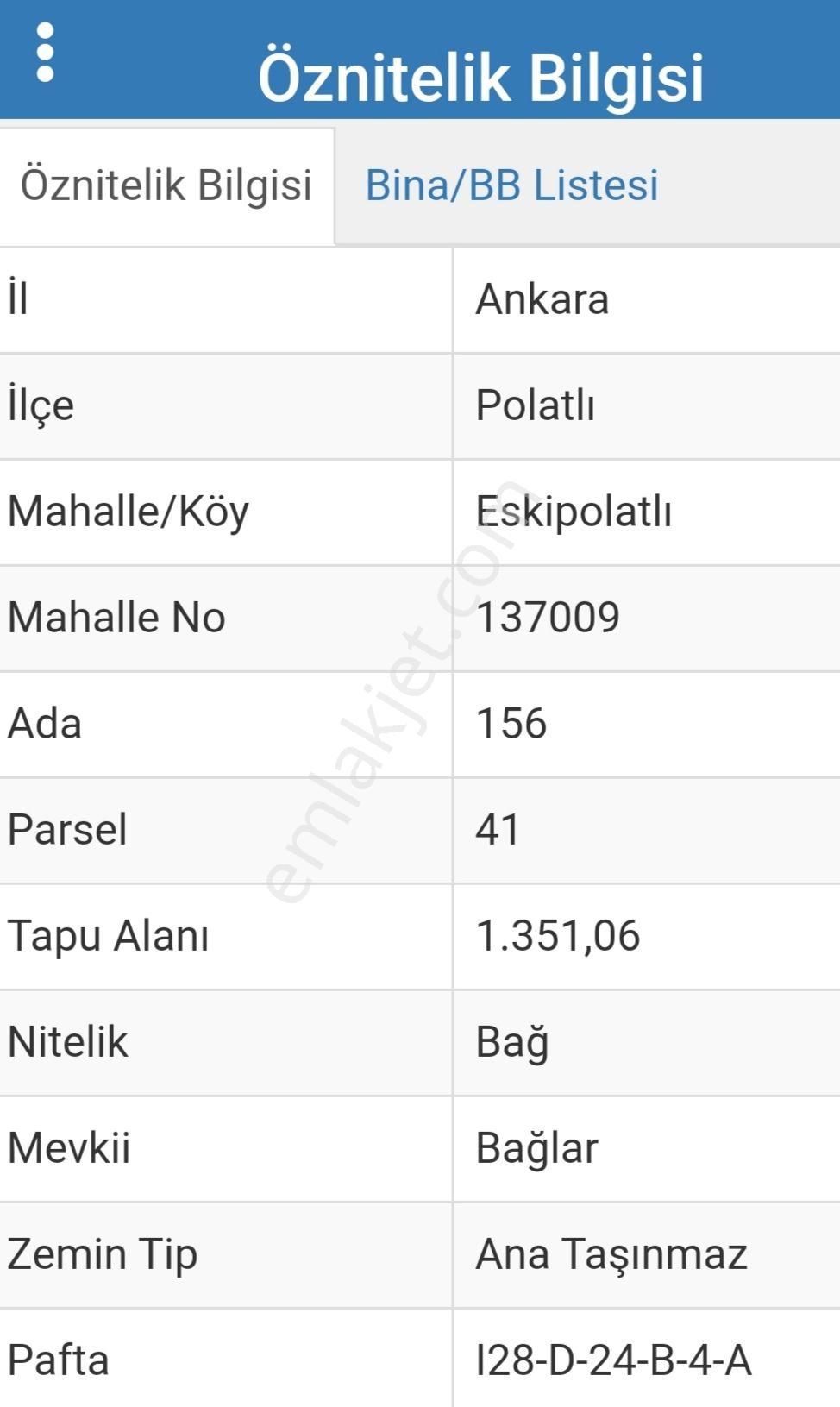 Polatlı Eskipolatlı Satılık Bağ & Bahçe Eskipolatlı Da 1351mk Tek Tapu Bağ Yeri Satılıktır