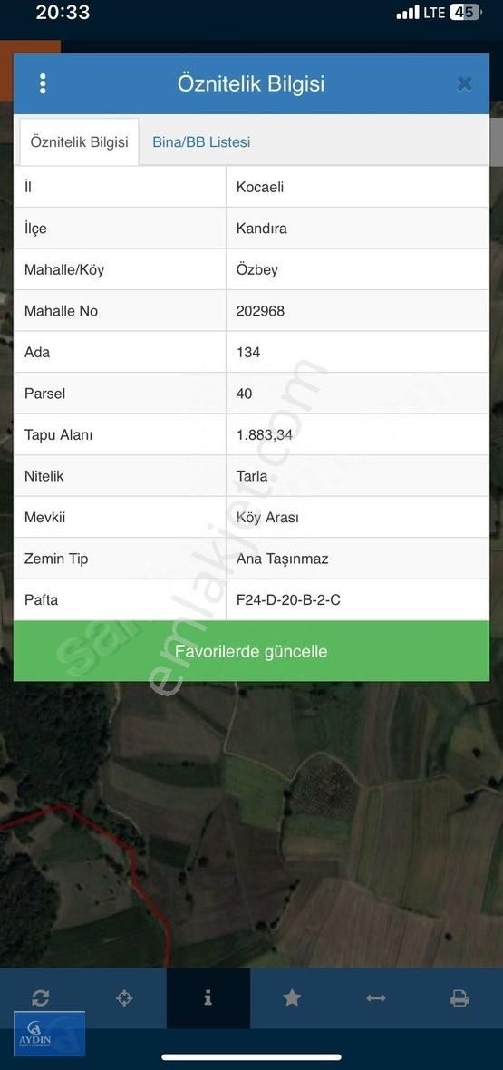 Kandıra Özbey Satılık Tarla KOCAELİ KANDIRA PLAJA MERKEZE 7 KM ÖY İÇİ 1.883 M2 TARLA