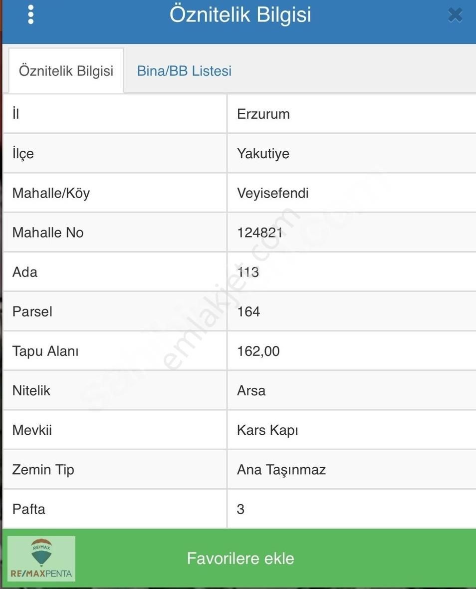 Erzurum Yakutiye Satılık Ticari İmarlı Remax Penta' dan Yakutiye' de Satılık Arsa