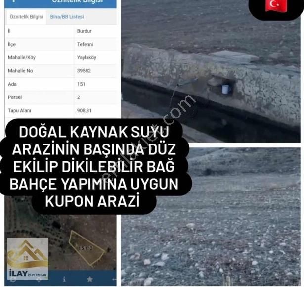 Kepez Kuzeyyaka Satılık Tarla Burdur tefenli köyünde yatırımlık tarla