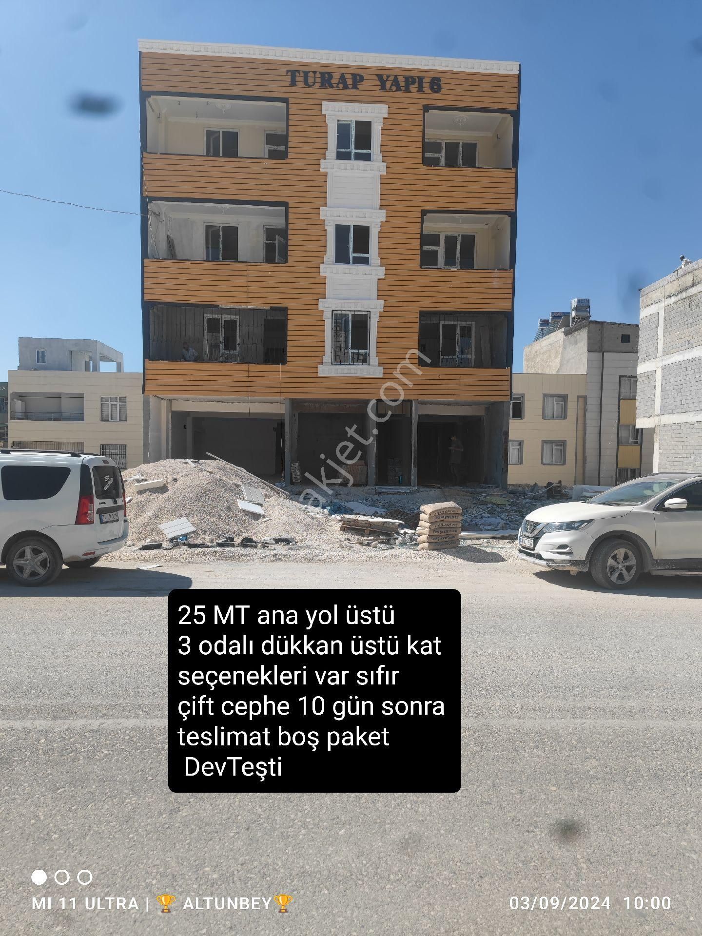 Haliliye Devteyşti Satılık Daire 3 oda sıfır ara kat en üst kat boş paket 25 MT ana yol üstü 