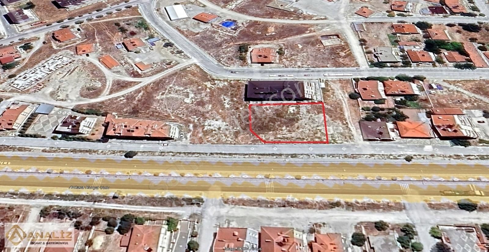 Konya Cihanbeyli Satılık Ticari İmarlı ANALİZ'den Ankara Caddesine Cephe 1368m2 Satılık Arsa