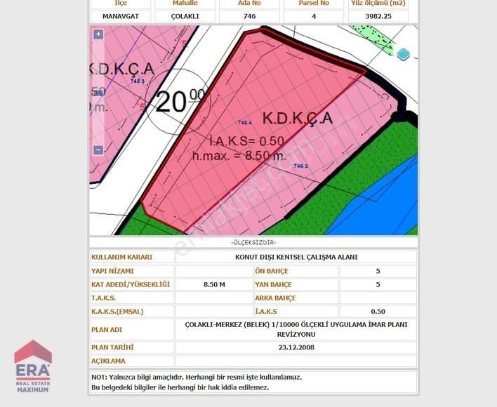 Manavgat Çolaklı Satılık Ticari İmarlı ANTALYA MANAVGAT ÇOLAKLI'DA D-400 E SIFIR SATILIK TİCARİ ARSA