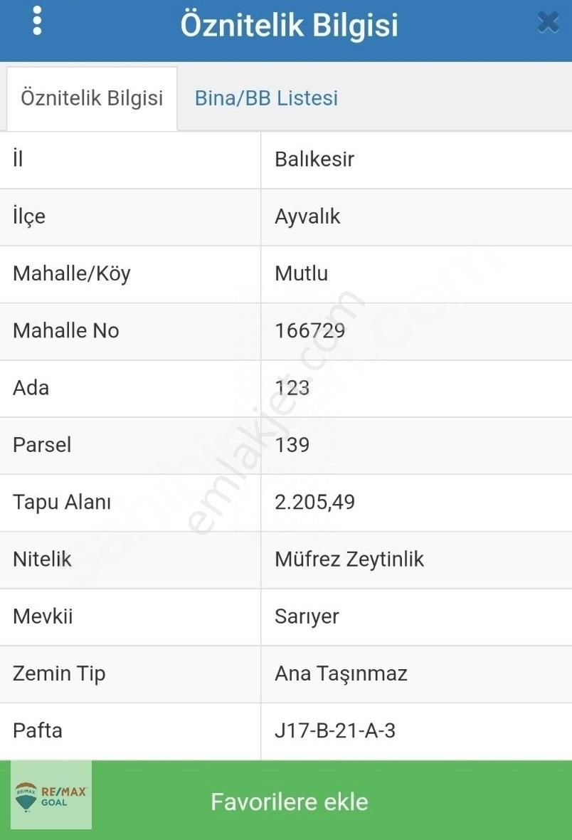 Ayvalık Mutlu Satılık Zeytinlik REMAX ŞİRVAN'DAN AYVALIK'TA SATILIK TARLA ZEYTİNLİK