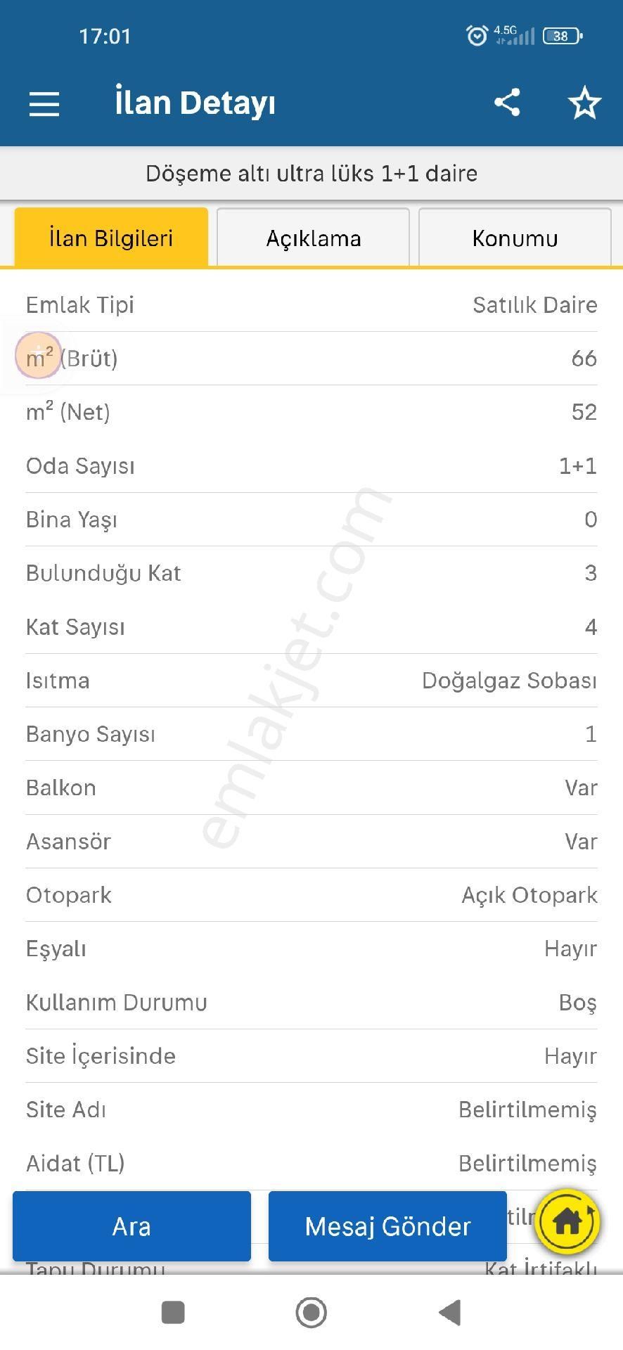 Kumluca Yeni Satılık Daire hoca emlaktan Antalya'da 1+1 lüks daire 