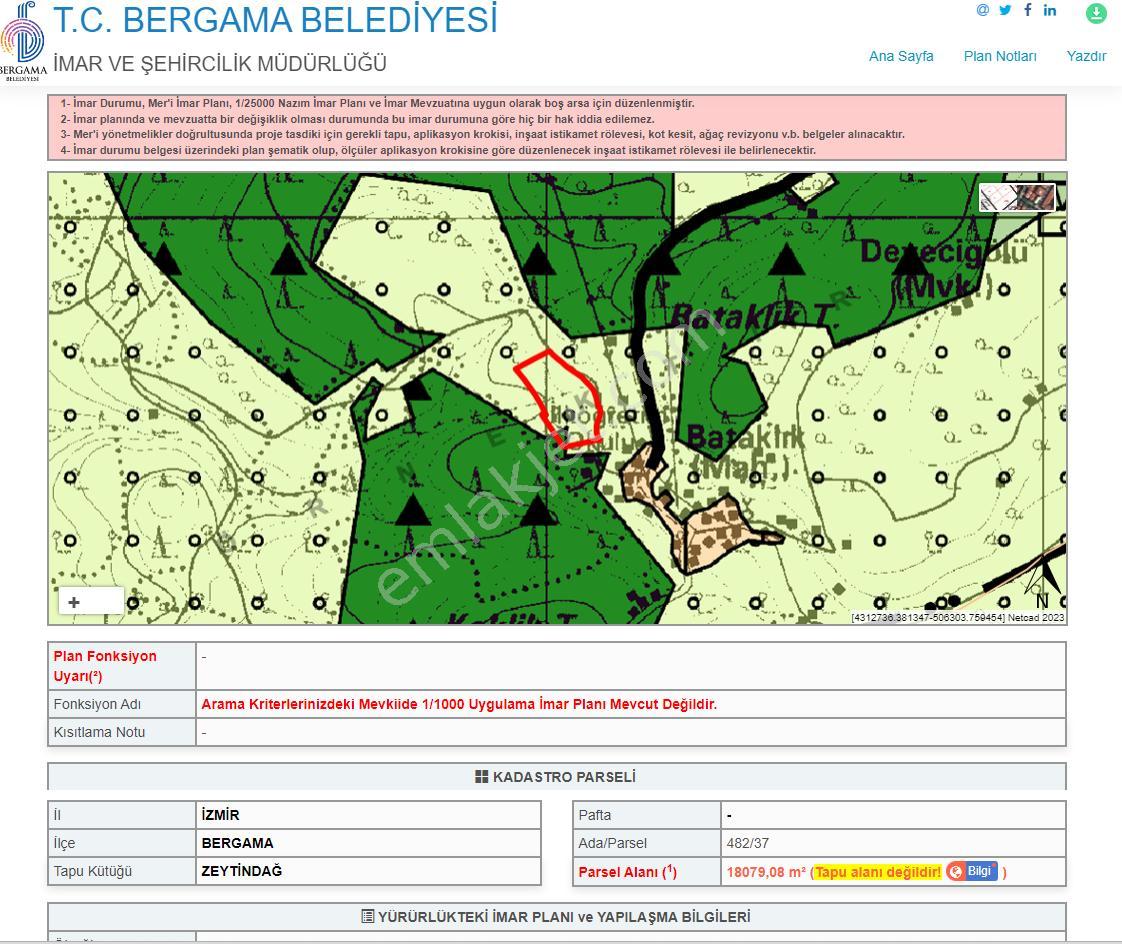 R4-zeytindağda Full Deniz Manzaralı 18 Dönüm Kadastral Yola 200 Metre Cepheli Tarla - Görsel 6