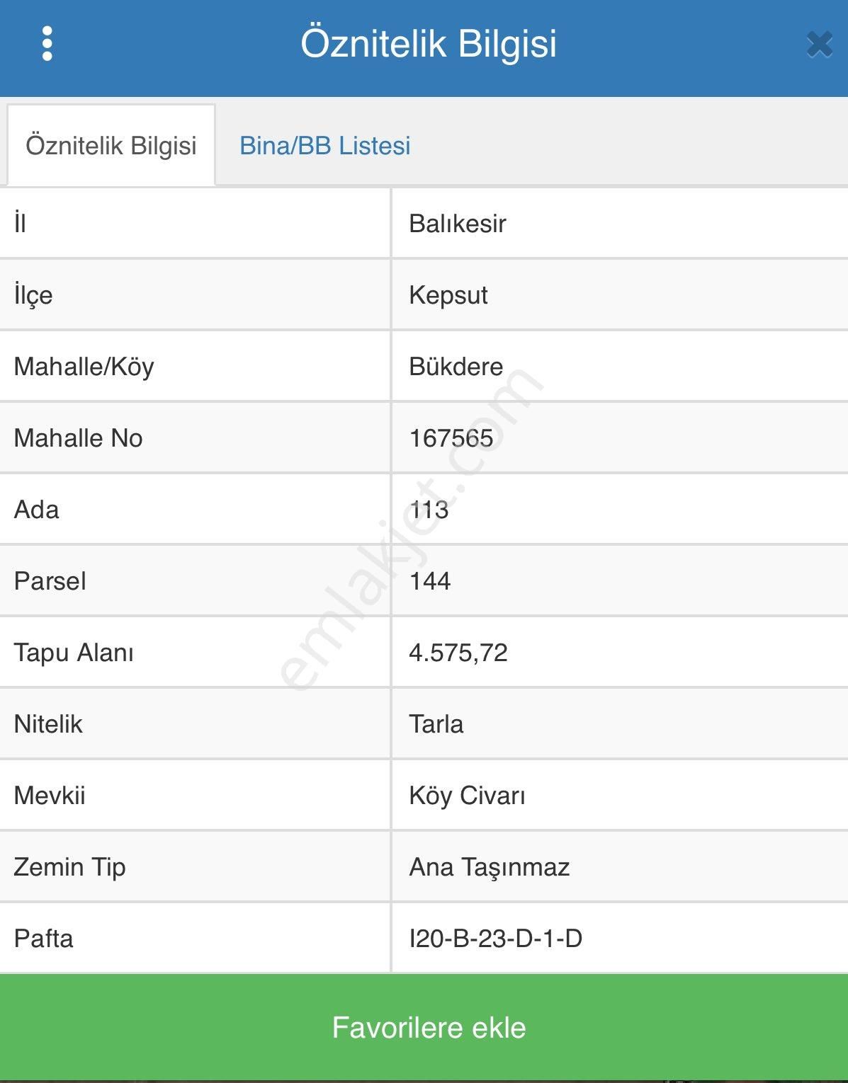 Kepsut Bükdere Satılık Tarla AL-YA GAYRİMENKUL den Satılık yatırımlık Tarla