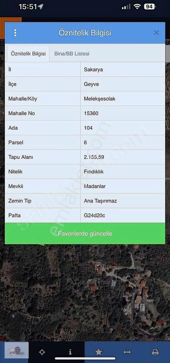 Geyve Melekşesolak Satılık Bağ & Bahçe GEYVE MELEKŞESOLAK 2155 M2 İMARA YAKIN SATILIK ARAZİ