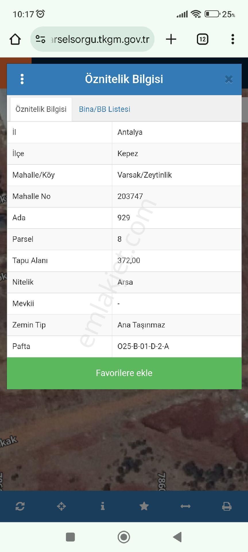 Kepez Zeytinlik Satılık Konut İmarlı  ***ZEYTİNLİK MH.5 KATA İMARLI 0.75 EMSAL372 m2 SATILIK ARSA***