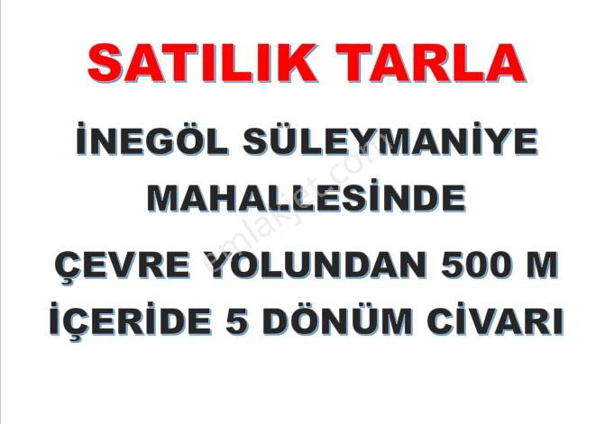 İnegöl Süleymaniye Satılık Tarla  İNEGÖL İTFAİYESİ ARKASINDA ÇEVRE YOLUNA YAKIN KONUMDA SATILIK TARLA