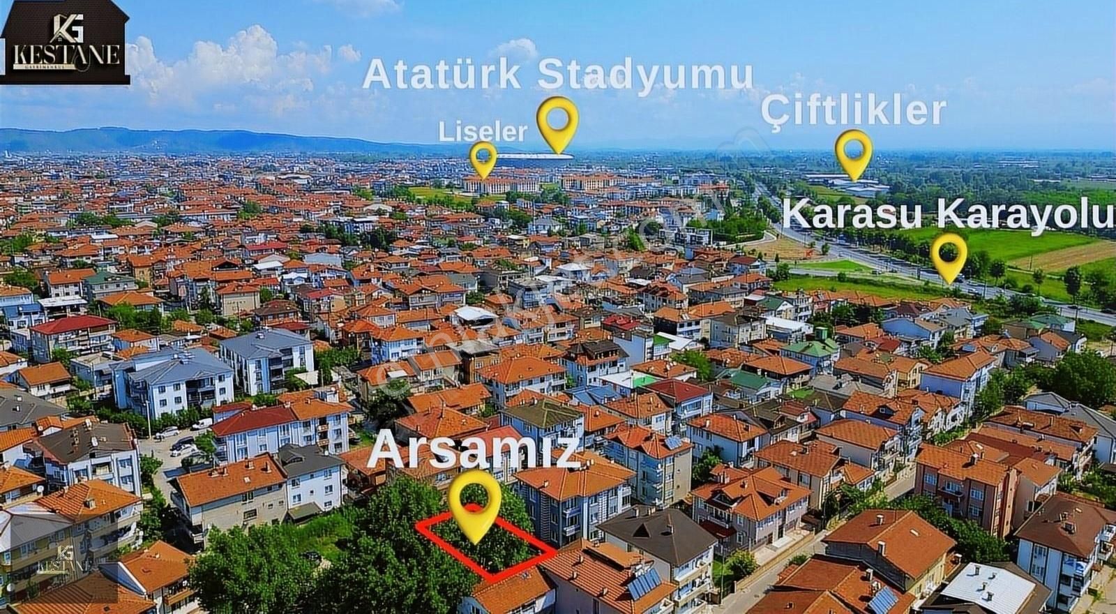 Adapazarı Tepekum Satılık Konut İmarlı 214m2| 3 Kat| %35 Yapı İmarlı Arsa