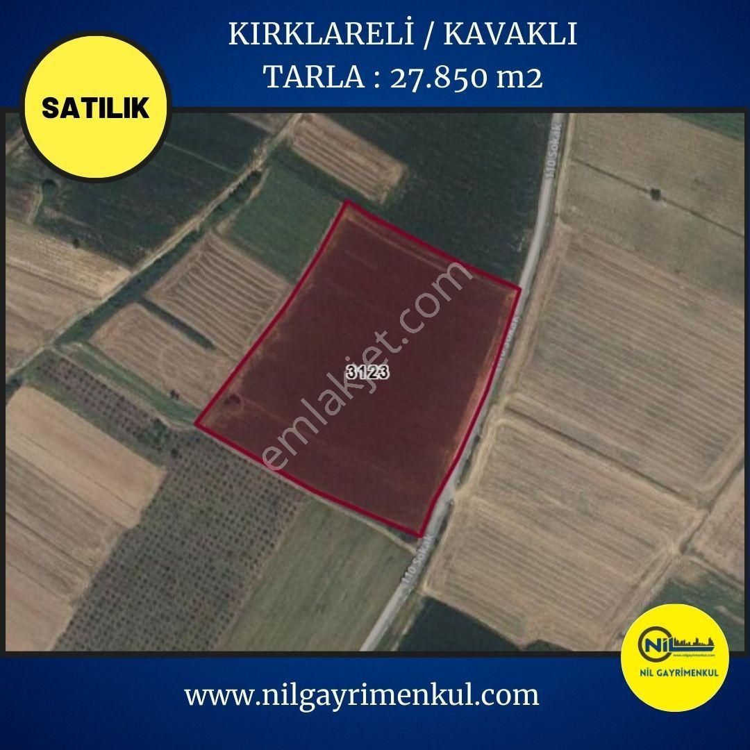 Kırklareli Merkez Kavaklı Bld. (Celaliye) Satılık Tarla Kırklareli / Kavaklı 27.850 M2 Kanal Boyu Yol Kenarı Satılık Tarla