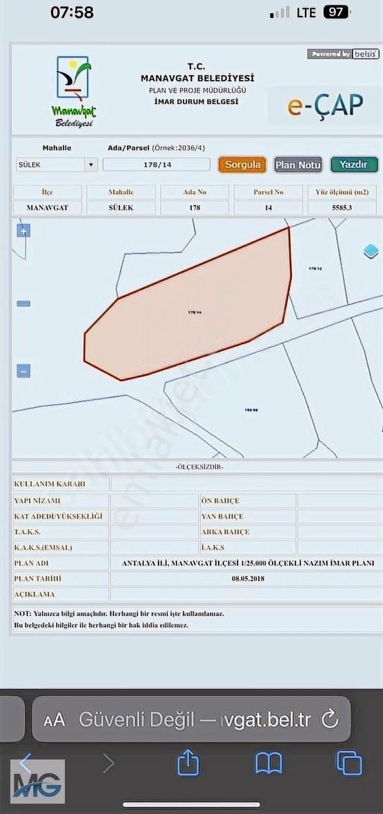 Manavgat Karacalar Satılık Konut İmarlı Karacalar Da Ful Deniz Manzaralı Arsa